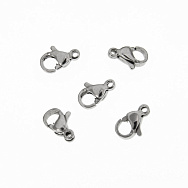 Замки-карабіни з нержавіючої сталі, 9х6 мм, Темне срібло (STL-055827)