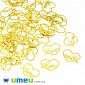 Декоративний елемент Серце, 5х4х0,1 мм, Золото (DIF-047136)