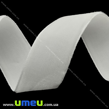 Лента бархатная, 25 мм, Белая (LEN-052249)
