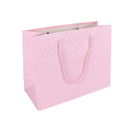 Подарунковий пакет Ромбики, 23х17,5х10 см, Рожевий (UPK-035628)