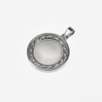 Основа круглая из нерж. стали, 24,5х21,5 мм, 15 мм, Темное серебро (STL-059500)