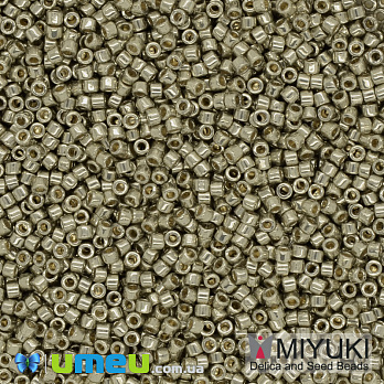 Бисер японский Miyuki Delica 11/0 DB1851, Duracoat Galvanized, Серебристый (BIS-040563)