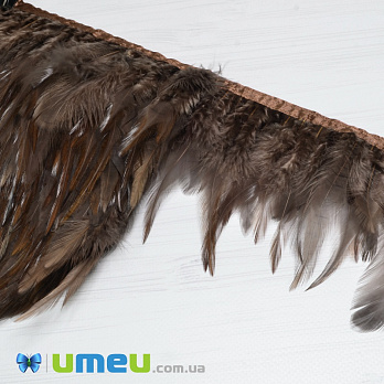 Пір'я півня на стрічці, 8-15 см, Коричневі (PER-038927)