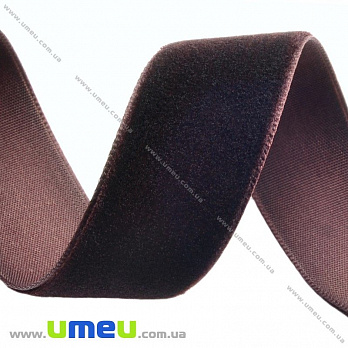 Лента бархатная, 20 мм, Коричневая (LEN-013815)