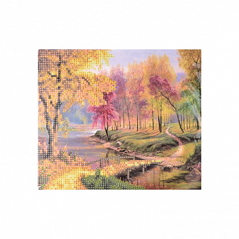 Набор алмазной живописи на картоне 25х21 см, Золотая осень (SXM-051474)