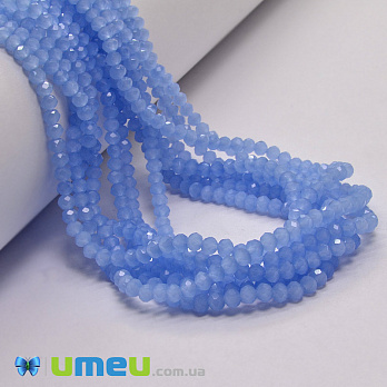 Бусины рондели, 3,5х3 мм, Голубые (имитация нефрита) (BUS-040872)