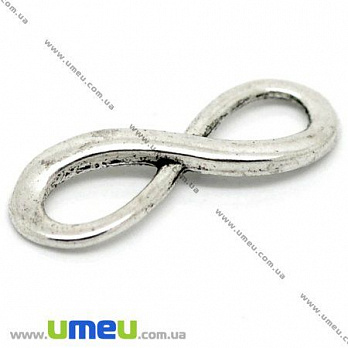 Коннектор металлический Бесконечность, 23х8 мм, Античное серебро (KON-006050)