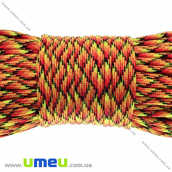 Шнур паракорд семіжільний меланж 4 мм, Помаранчевий (LEN-012232)