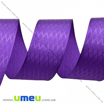 Атласная лента Ромбики, 25 мм, Фиолетовая (LEN-025633)