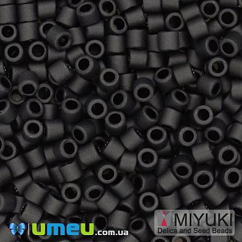Бисер японский Miyuki Delica 8/0 DBL310, Черный матовый (BIS-045892)
