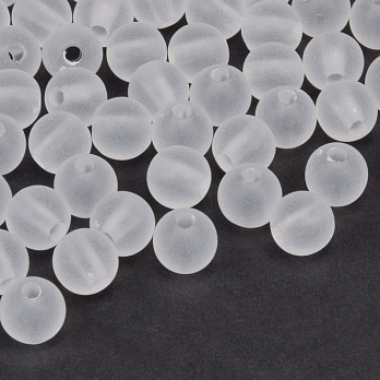 Бусины для сумок ОПТ, Акриловые матовые, Круглые, 8 мм, Белые (BUS-059788)