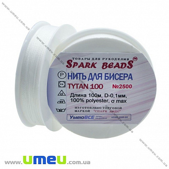 Нить для бисера Титан 100, Белая №2500, 100 м (MUL-010597)