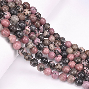 Бусины Родонит, Натур. камень, 8,5 мм, Круглые (BUS-051695)