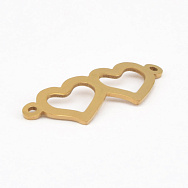 Коннектор из нерж. стали Сердца, 32х12 мм, Золото (STL-061419)