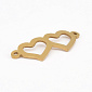 Коннектор из нерж. стали Сердца, 32х12 мм, Золото (STL-061419)
