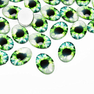 Кабошони скл. з принтом Око, Овал, 18х13 мм, Зелені (KAB-018709)