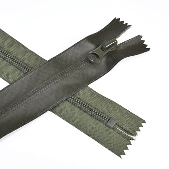 Молния спиральная неразъемная Водоотталкивающая, 18 см, Тип 7, Хаки  (ZIP-060472)