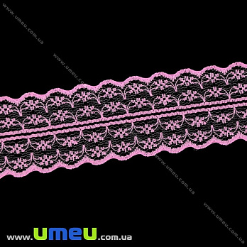 Мереживо тонке, 45 мм, Рожеве (LEN-020681)