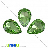 Риволи стеклянный, Капля граненая, 25х18 мм, Салатовый (KAB-010008)