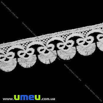 Мереживо плетене, 38 мм, Біле (LEN-011836)