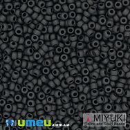 Бисер японский Miyuki круглый RR 8/0 №401F, Черный матовый (BIS-045941)