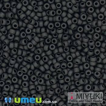 Бисер японский Miyuki круглый RR 8/0 №401F, Черный матовый (BIS-045941)