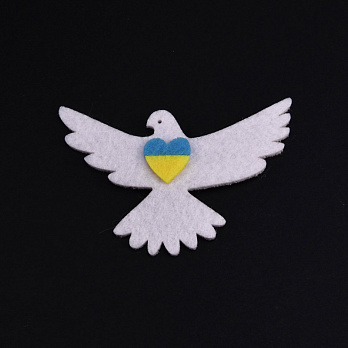 Декоративний виріб із фетру Голуб, 8,5х6 см, Білий (FLT-051569)