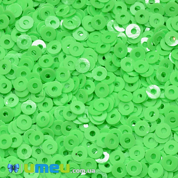 Пайетки Индия круглые плоские, 3 мм, Салатовые (PAI-037608)