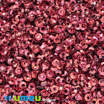 Пайетки Индия чаша, 3 мм, Красно-малиновые (PAI-037820)