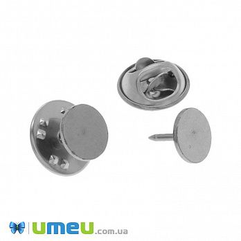 Основа для брошки з нерж. сталі Метелик, 8,5 мм, Темне срібло (STL-039692)