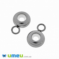 Бейл-стопер з нержавіючої сталі, 11,8 х7,8х4 мм, Темне срібло (STL-049533)