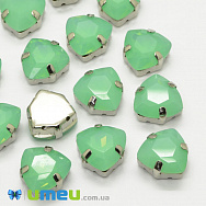 Шатон трілліант К9 12,5х12 мм, Темне срібло, Салатовий опал (KAB-041001)