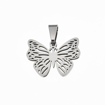 Підвіска з нерж. сталі Метелик, 20х15 мм, Темне срібло (STL-060679)