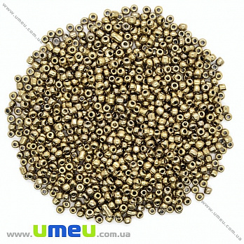 Бисер китайский средний, 8/0, Бронза металлик, 3 мм (BIS-026145)