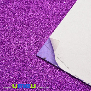 Фоамиран глиттерный на клеевой основе, 20х30 см, Фиолетовый (FOM-023799)