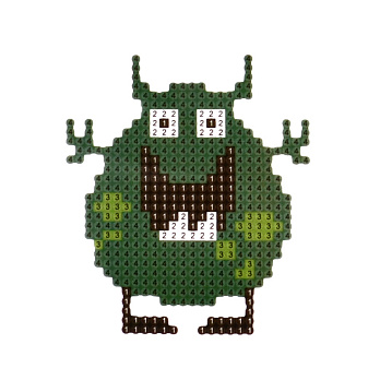 Набір алмазного живопису (наклейка) 9х9 см, Монстрик (SXM-056487)