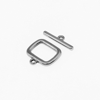 Тогл из нержавеющей стали, 16,5х14 мм, Темное серебро (STL-055414)