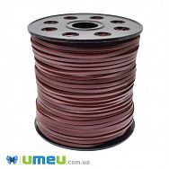 Замшево-шкіряний шнур, 3 мм, Бордовий (LEN-044169)