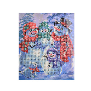 Набор алмазной живописи на картоне 25х21 см, Снежная семья (SXM-052456)