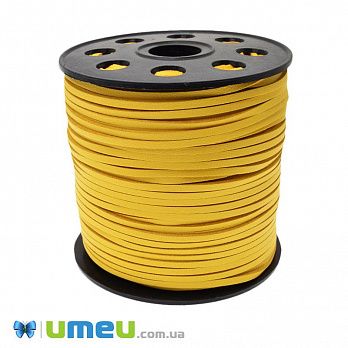 Замшево-шкіряний шнур, 3 мм, Помаранчевий (LEN-044161)