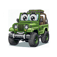 Набір алмазного живопису (наклейка) 12х11 см, Джип Кремез (SXM-056481)