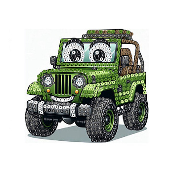 Набір алмазного живопису (наклейка) 12х11 см, Джип Кремез (SXM-056481)