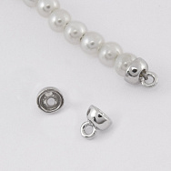 Держатели-протекторы для тросика, 5х4,5 мм, Латунь с покрытием Родий (BUS-058480)