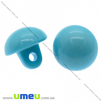 Пуговица пластиковая на ножке Круглая, 10,5х10 мм, Голубая (PUG-008901)