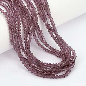 Намистини Біконус, 3х3 мм, Аметистові (BUS-049357)