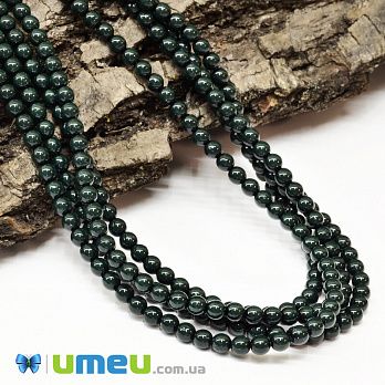 Намистини чеське скло Preciosa Перли 4 мм Ceramic Malachite, Зелені темні (BUS-042321)