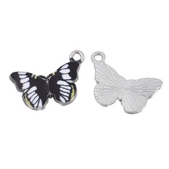 Подвеска метал. Бабочка черная, 20х13,5 мм, Темное серебро (POD-043579)