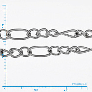 Цепь, Темное серебро, 7х3,5 мм (ZEP-007788)