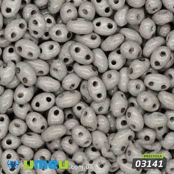 Бисер чешский Twin (Твин) №03141, 2,5х5 мм, Серый натуральный (BIS-026294)