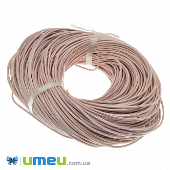 Кожаный шнур, 2 мм, Персиковый перламутровый (LEN-040131)